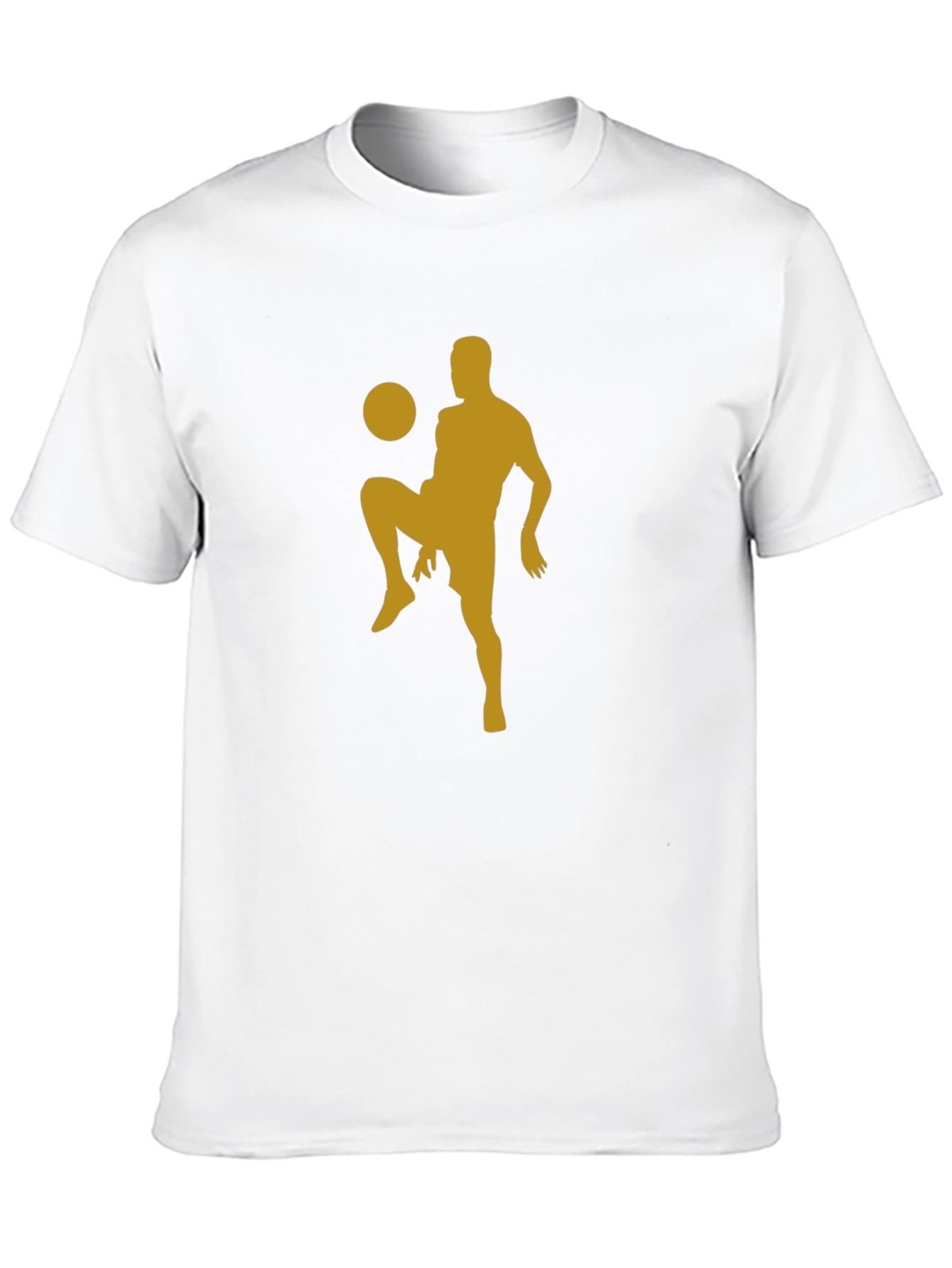 Soccer Player Silhouette Tee - Black Cotton Blend Shirt