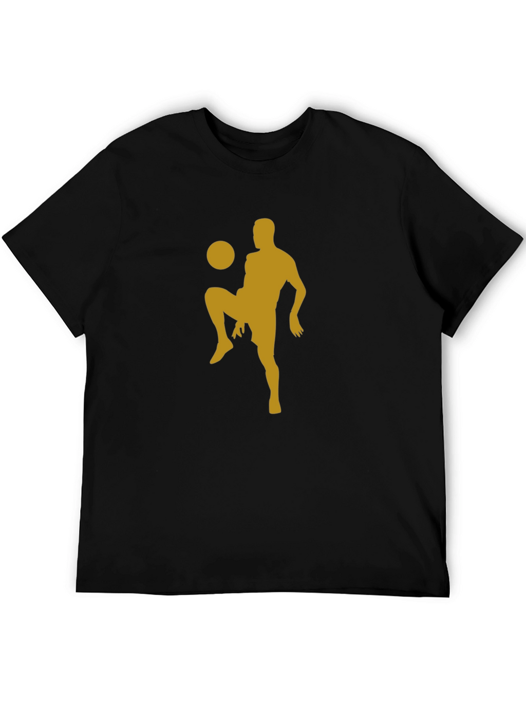 Soccer Player Silhouette Tee - Black Cotton Blend Shirt