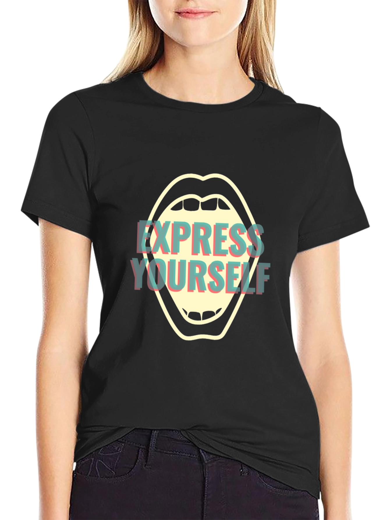 Express Yourself Graphic Tee - Bold Black Shirt