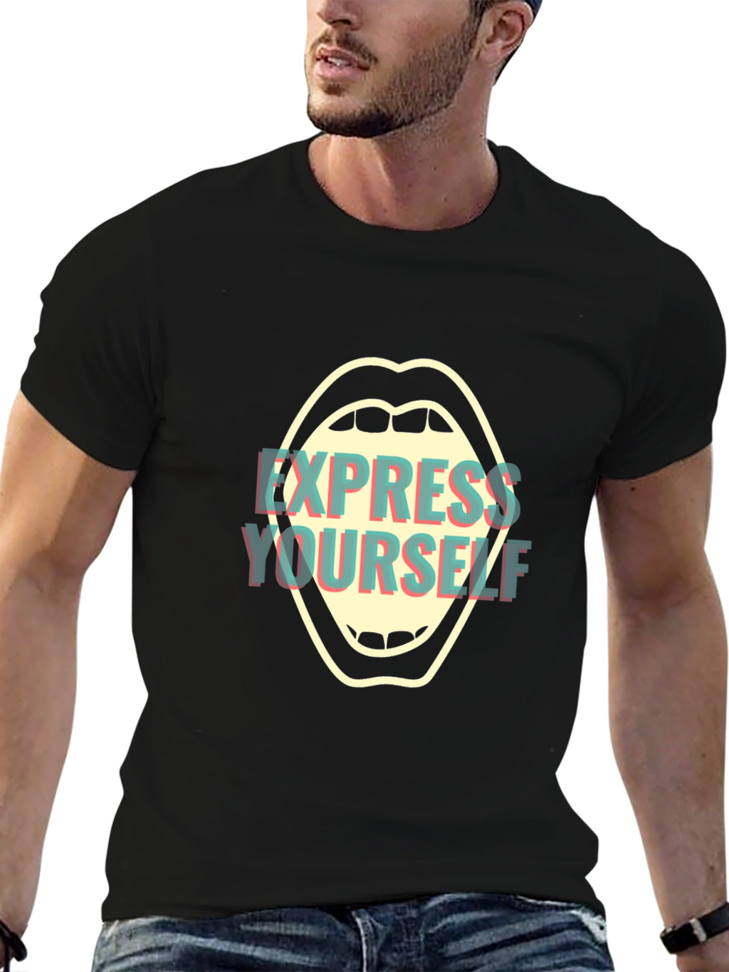 Express Yourself Graphic Tee - Bold Black Shirt