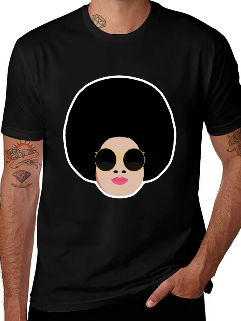 Retro Afro Woman Graphic T-Shirt