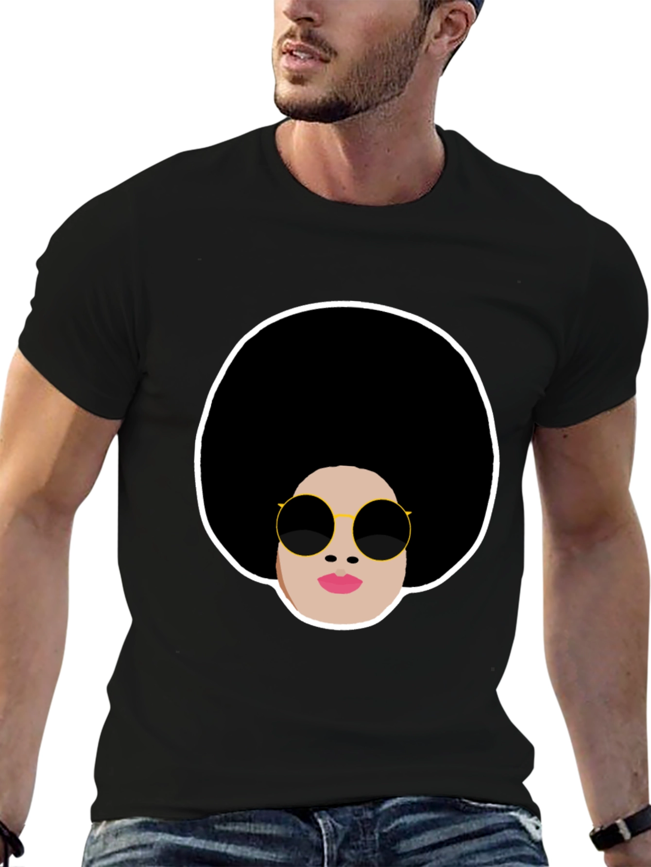 Retro Afro Woman Graphic T-Shirt