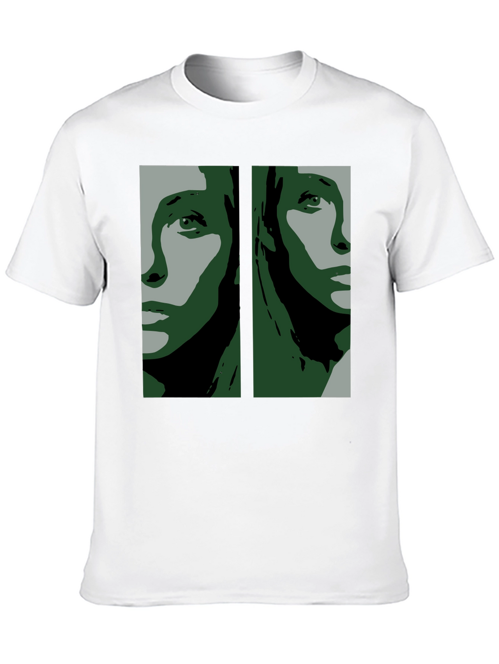 Abstract Face Graphic Black T-Shirt