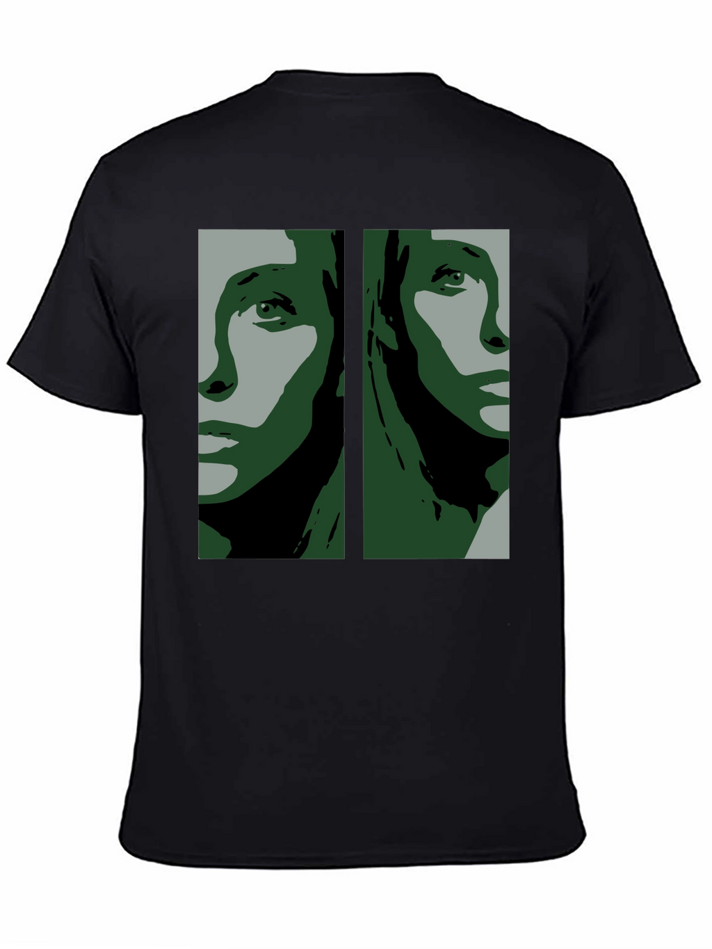 Abstract Face Graphic Black T-Shirt