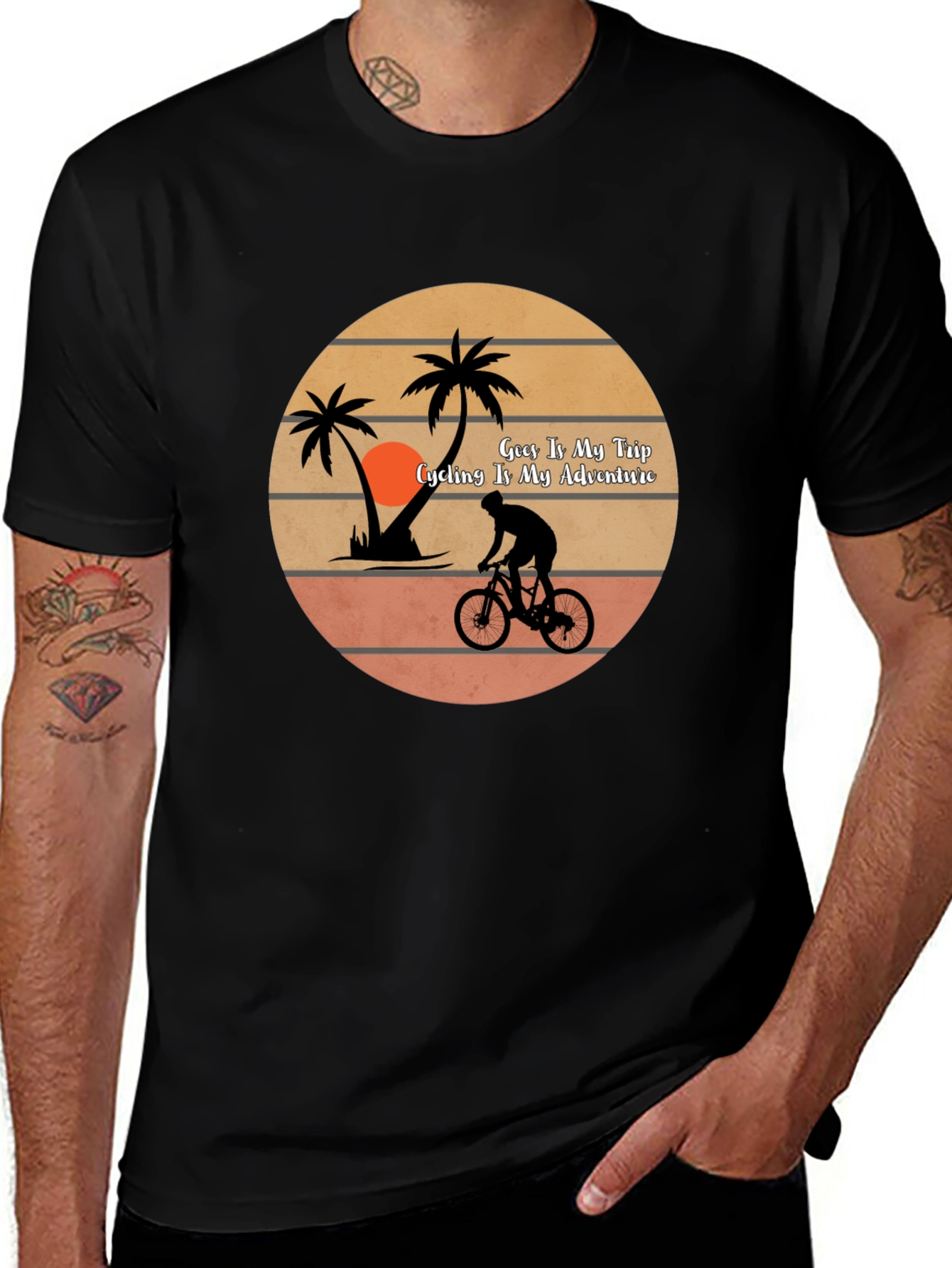 Cycling Adventure T-Shirt -  Tropical Getaway Design