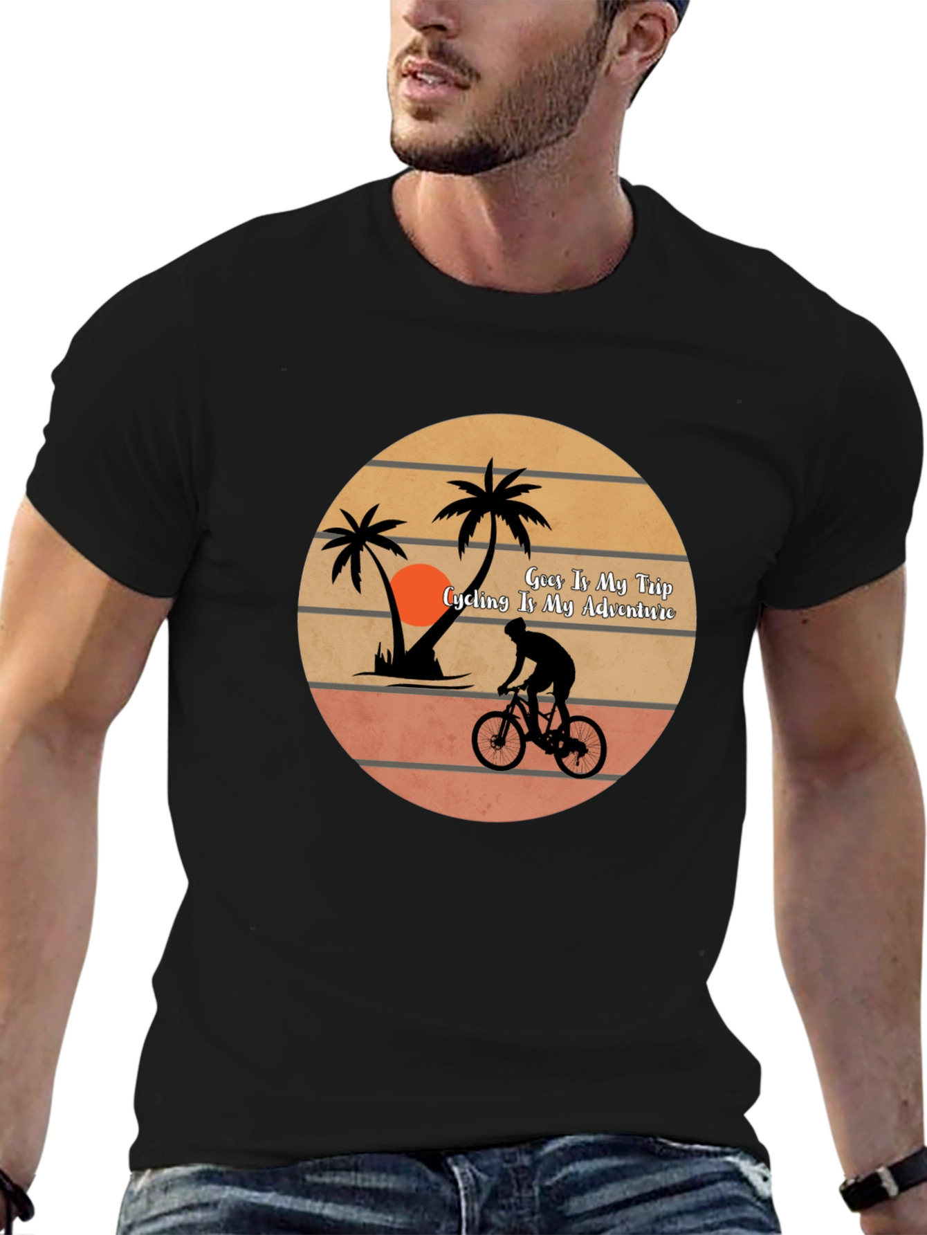 Cycling Adventure T-Shirt -  Tropical Getaway Design