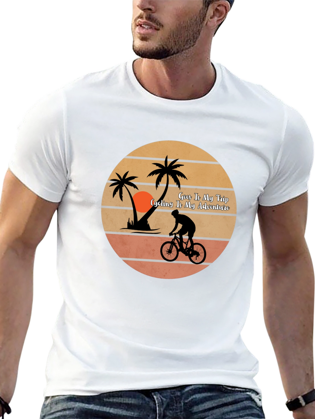 Cycling Adventure T-Shirt -  Tropical Getaway Design