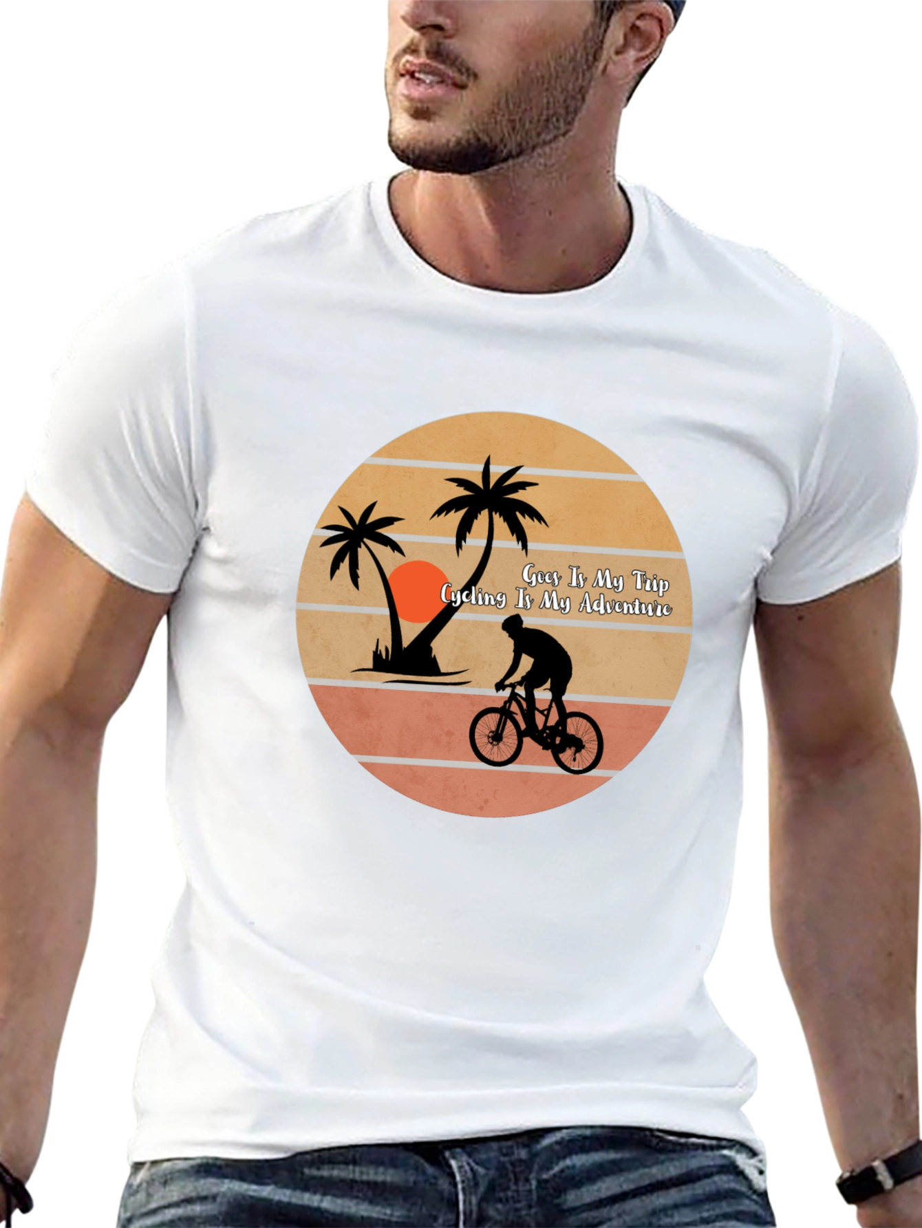 Cycling Adventure T-Shirt -  Tropical Getaway Design
