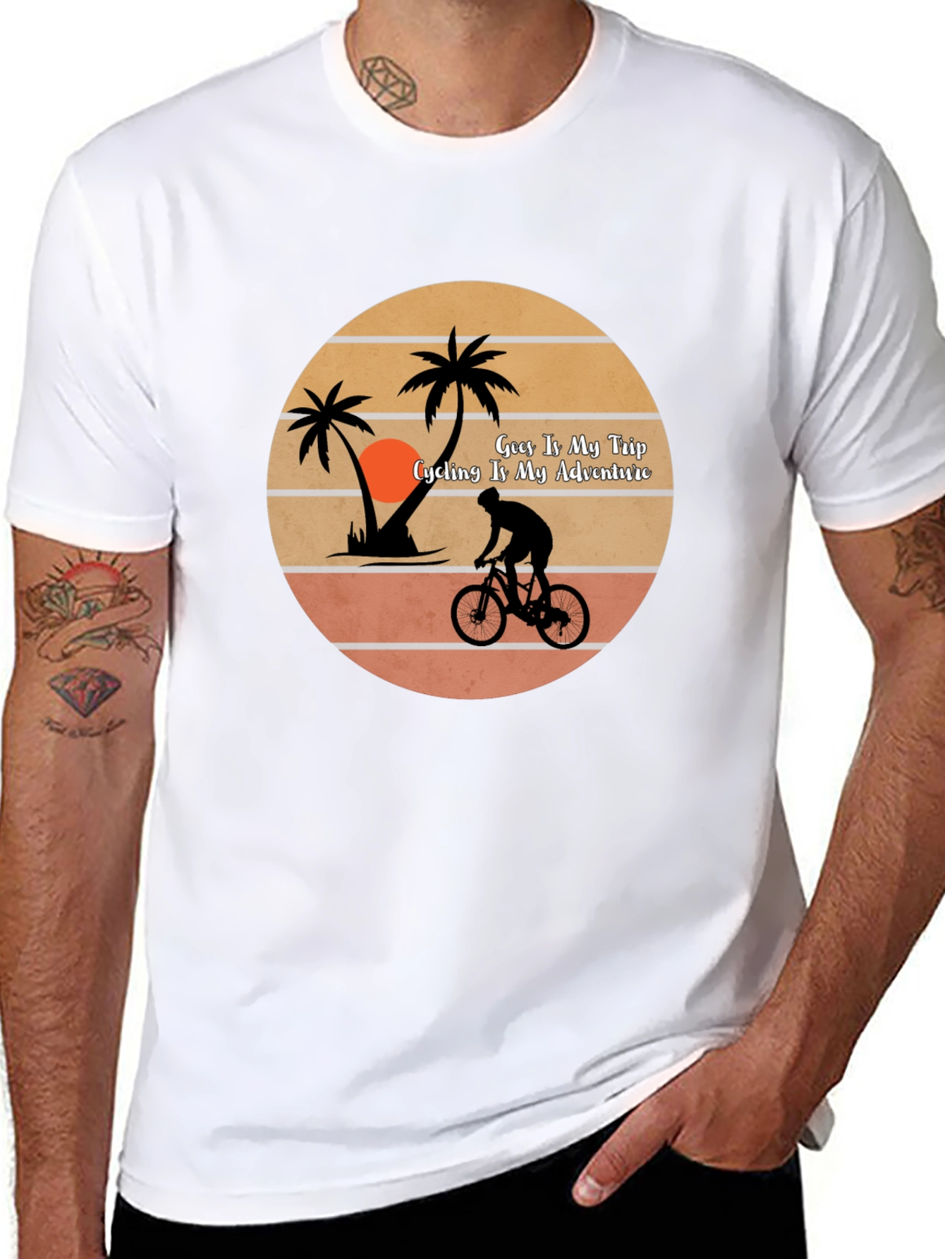 Cycling Adventure T-Shirt -  Tropical Getaway Design