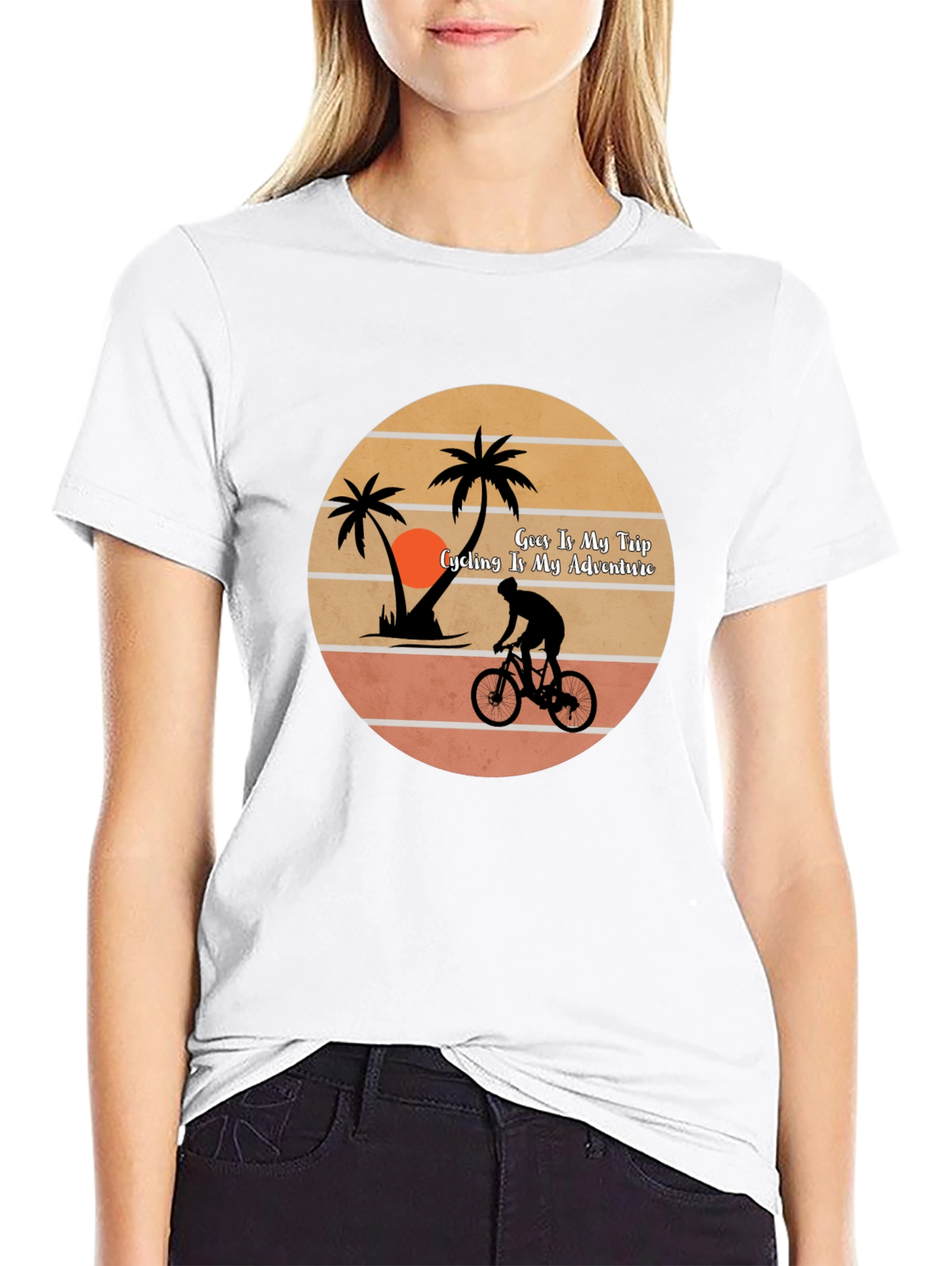 Cycling Adventure T-Shirt -  Tropical Getaway Design