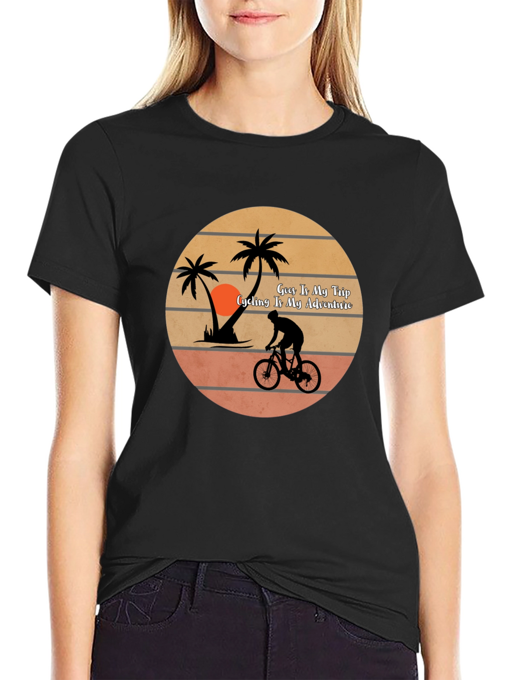 Cycling Adventure T-Shirt -  Tropical Getaway Design