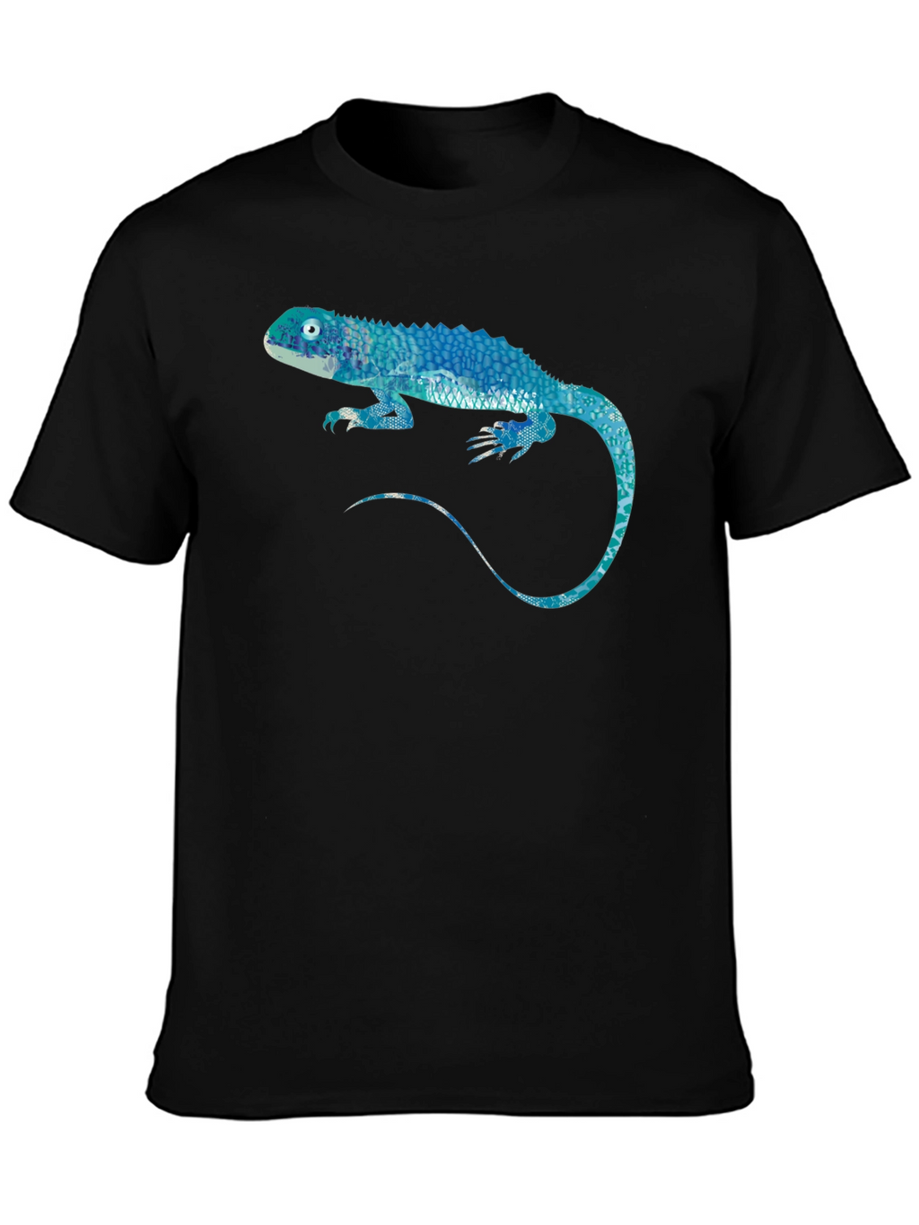 Blue Lizard Graphic Black T-Shirt