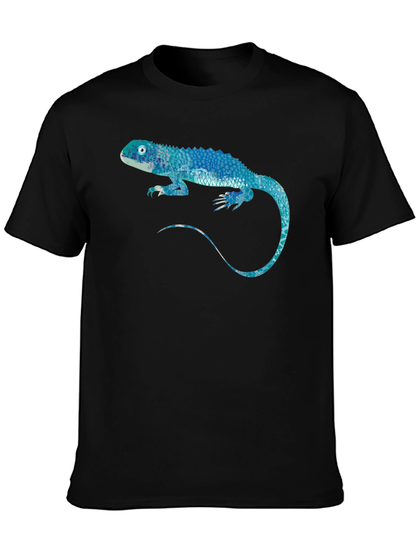 Blue Lizard Graphic Black T-Shirt