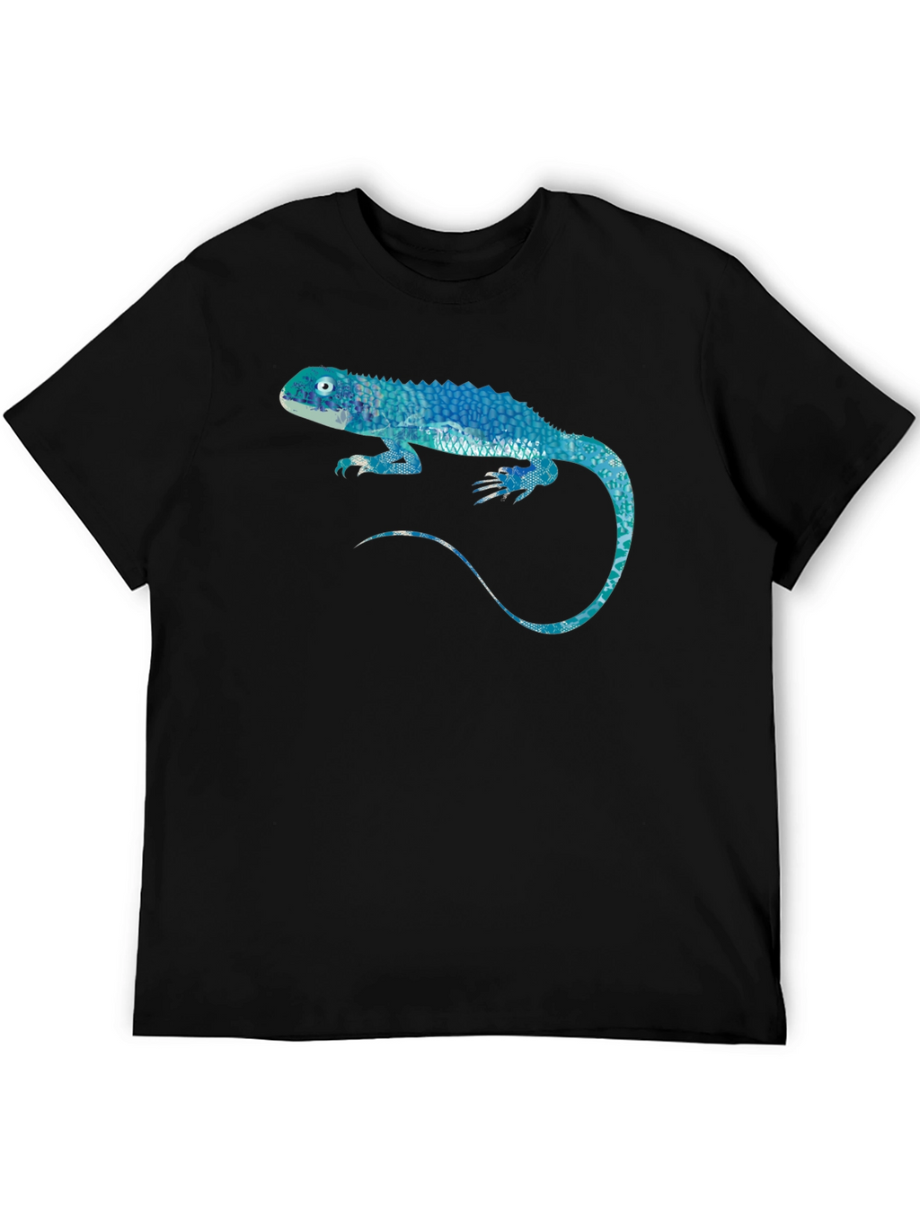 Blue Lizard Graphic Black T-Shirt