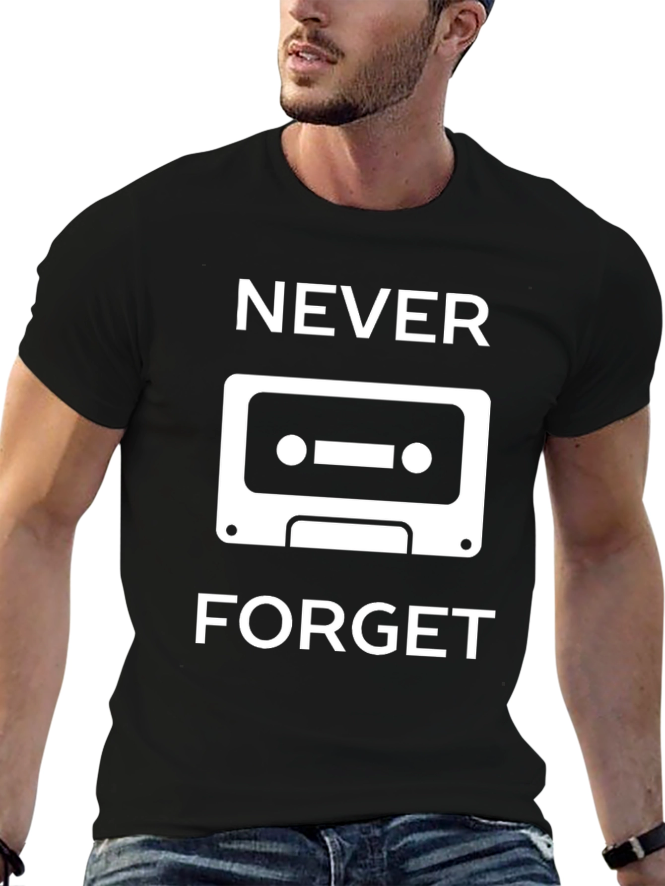 Never Forget Cassette Tape Graphic T-Shirt