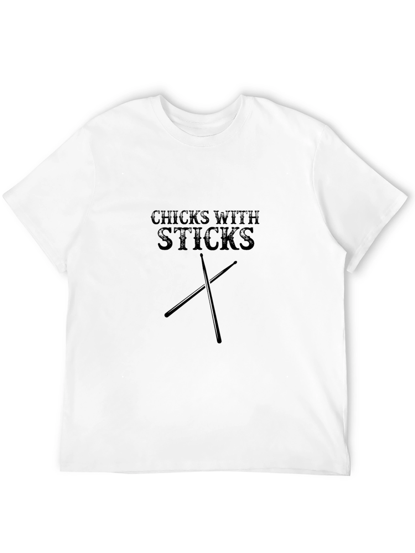 Chicks With Sticks Graphic Tee - Black Drummer Shirt