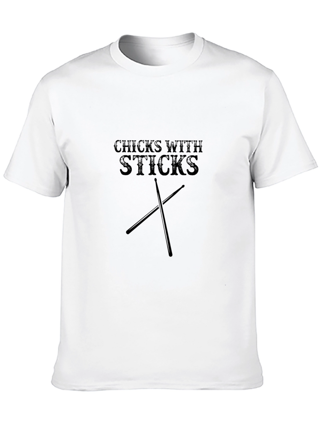 Chicks With Sticks Graphic Tee - Black Drummer Shirt