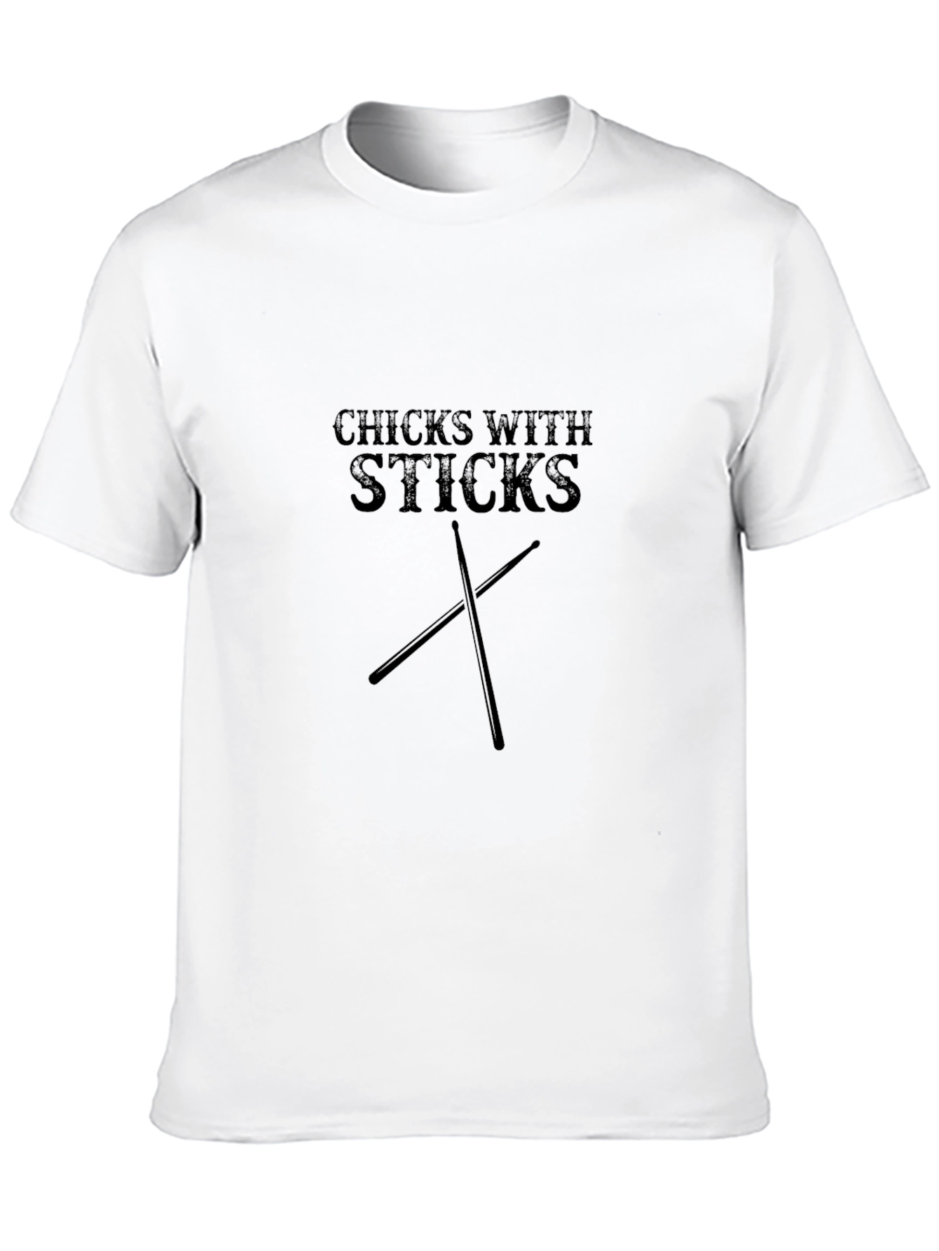 Chicks With Sticks Graphic Tee - Black Drummer Shirt