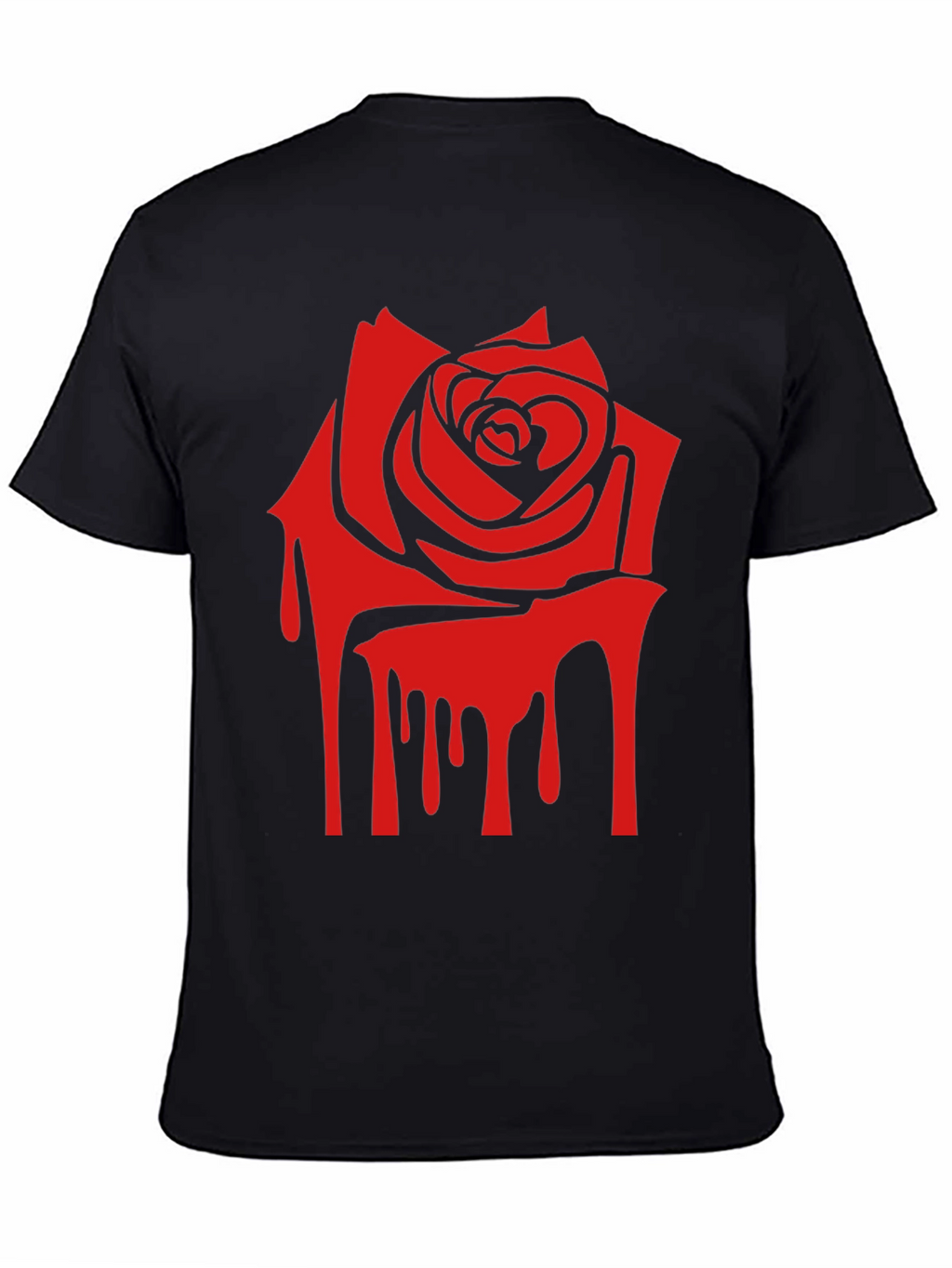 Red Rose Drip Graphic Print T-Shirt