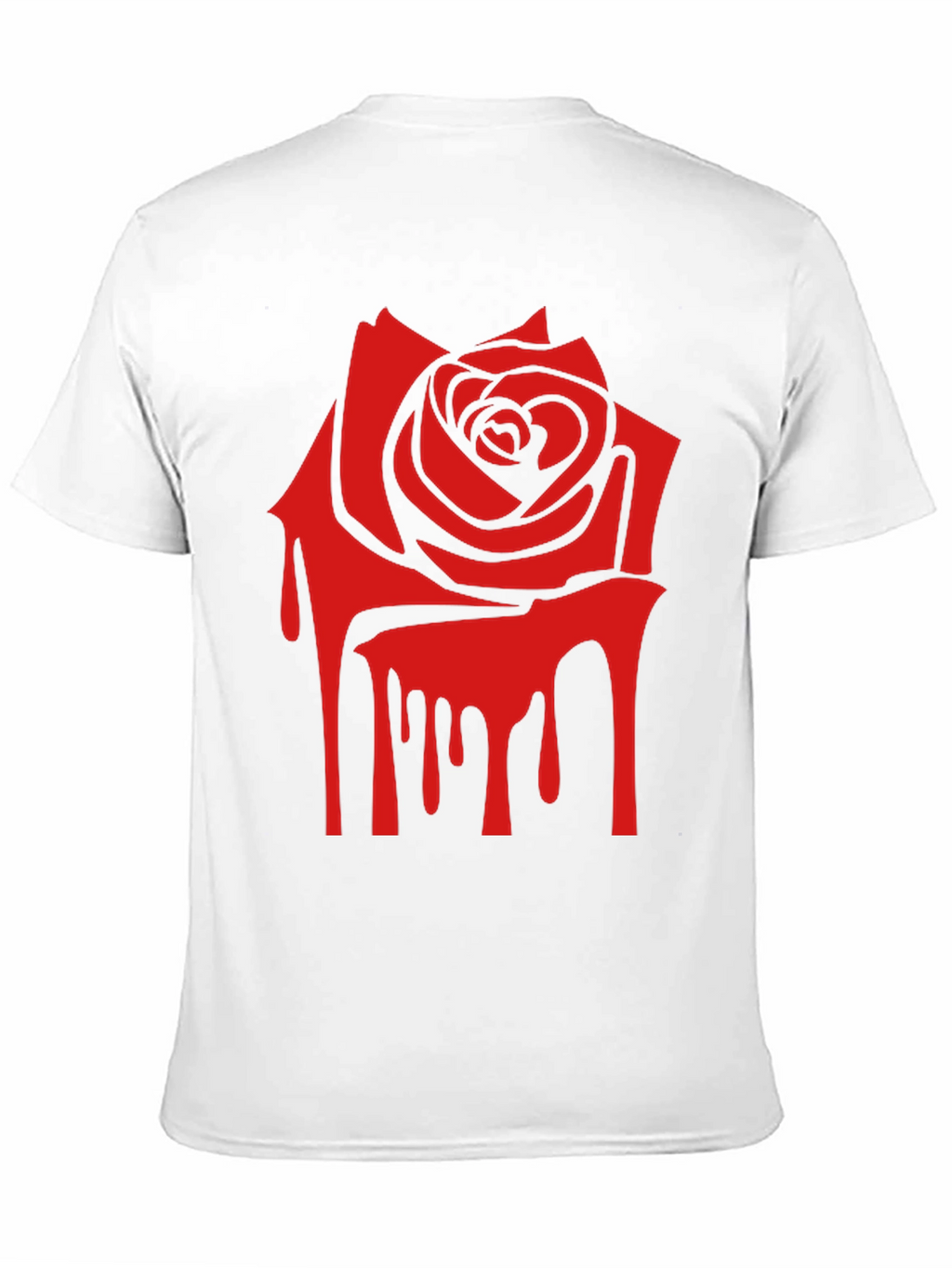 Red Rose Drip Graphic Print T-Shirt