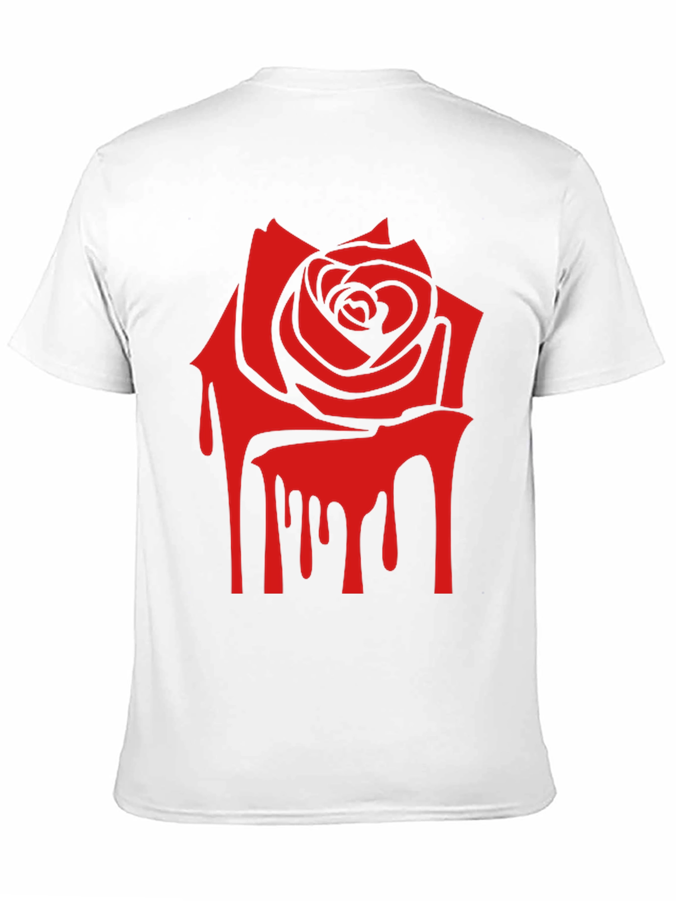 Red Rose Drip Graphic Print T-Shirt