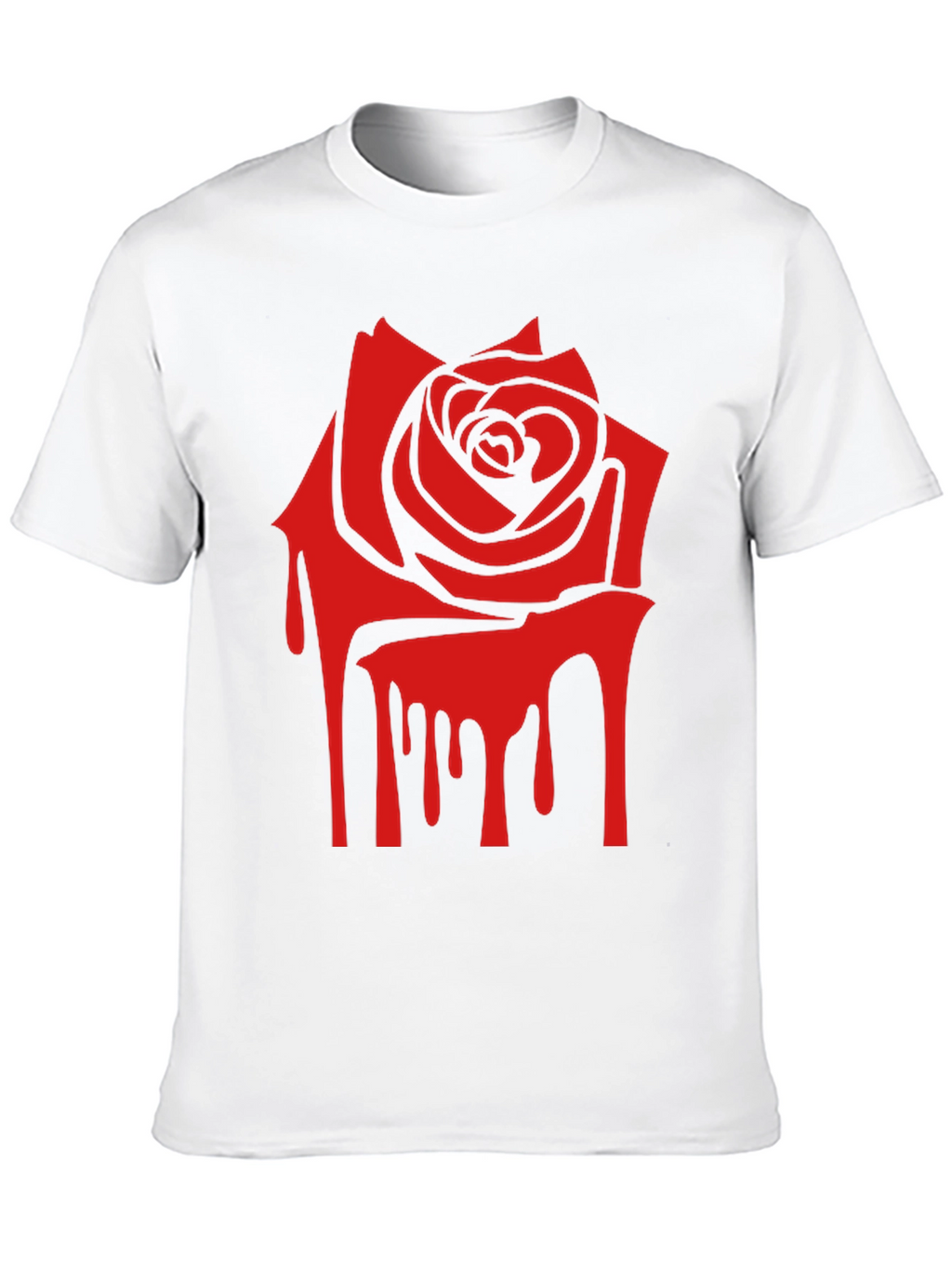 Red Rose Drip Graphic Print T-Shirt