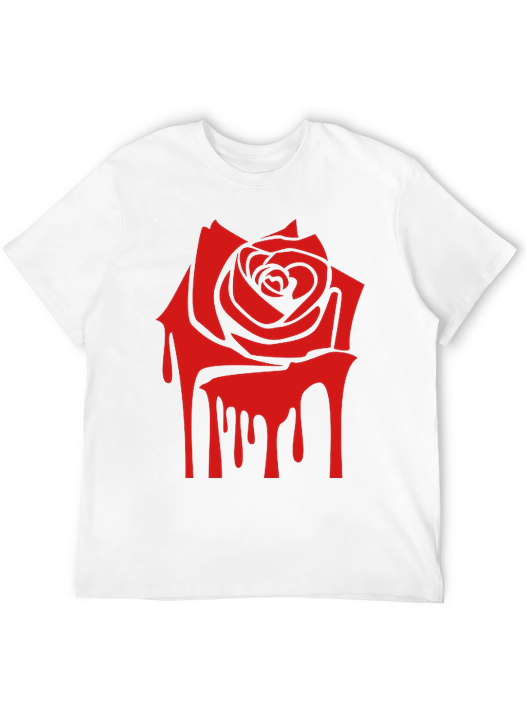 Red Rose Drip Graphic Print T-Shirt