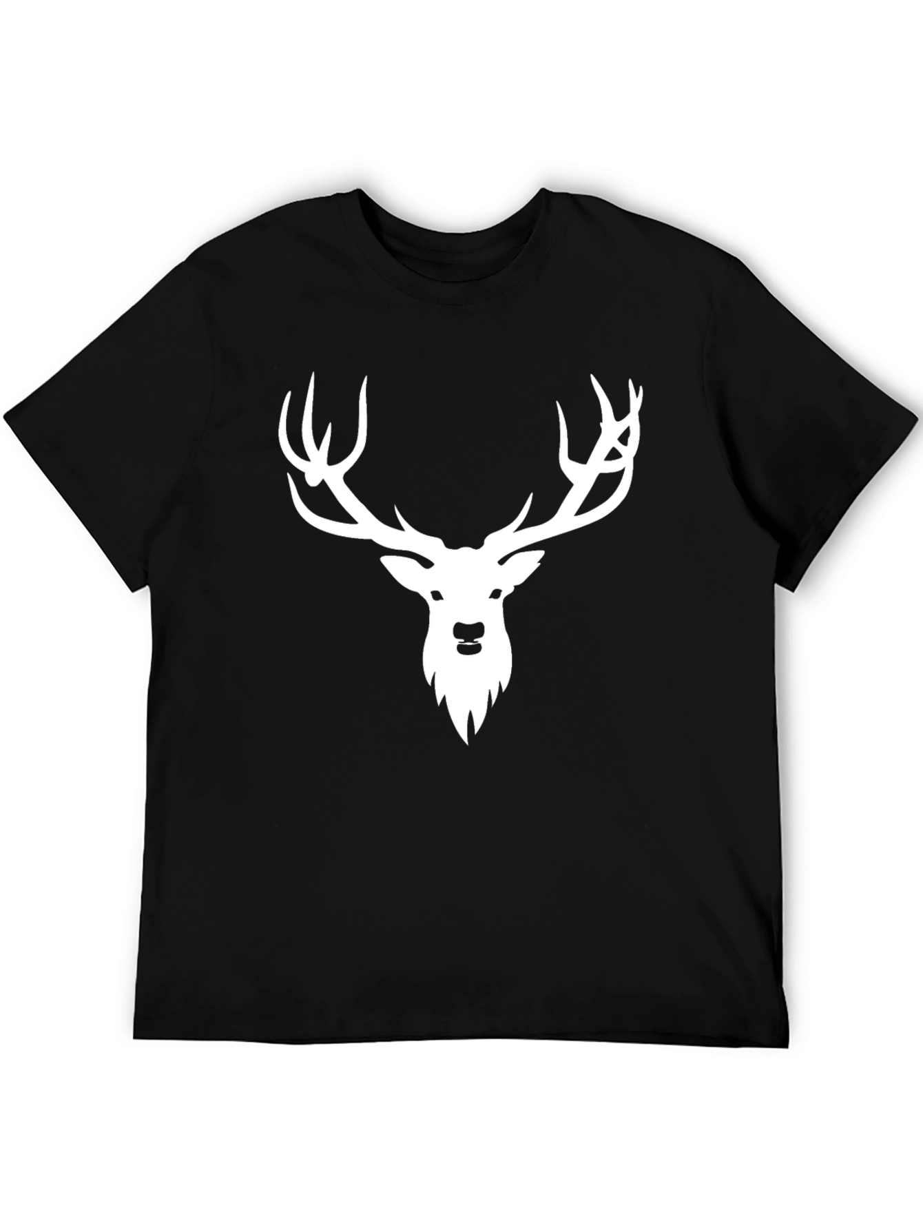 Stag Graphic Tee - Black Casual T-Shirt