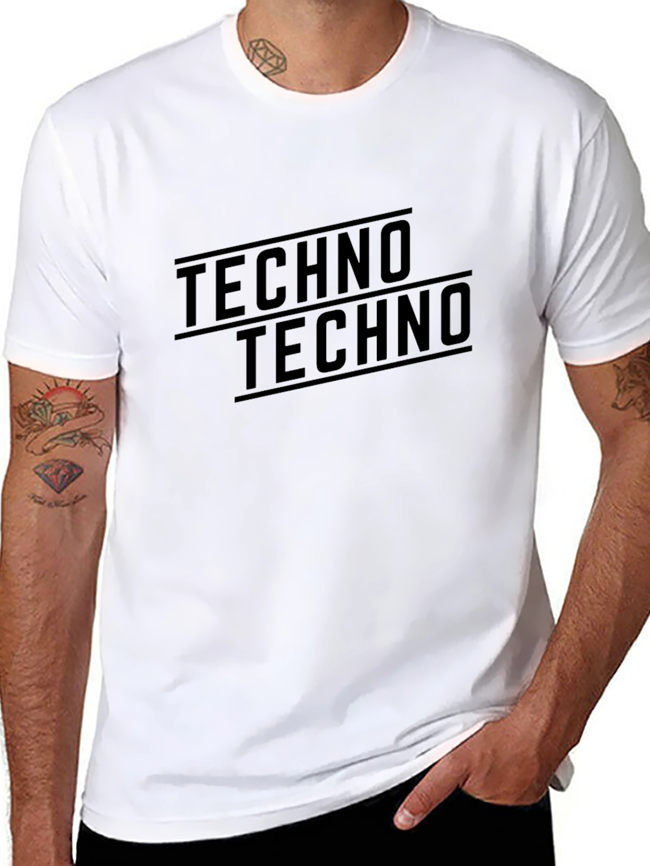 Techno Graphic Tee - Stylish Cotton T-Shirt