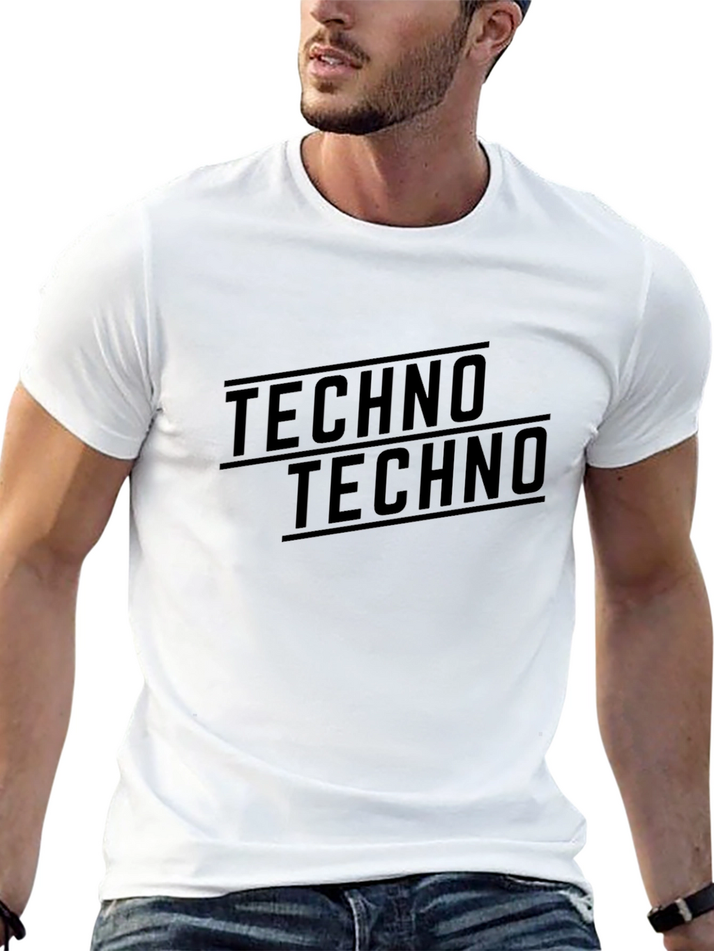 Techno Graphic Tee - Stylish Cotton T-Shirt