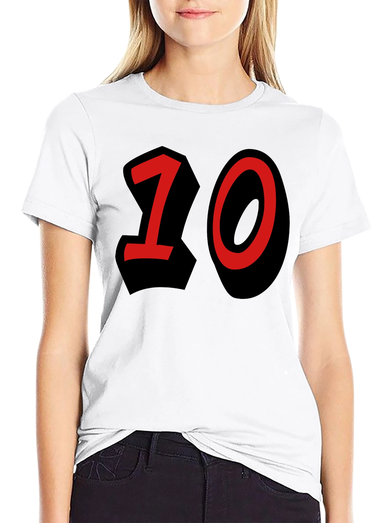 Number 10 Graphic Black T-Shirt
