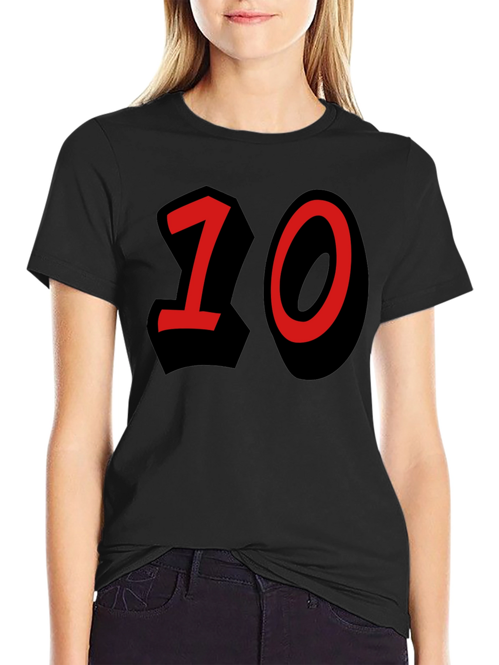 Number 10 Graphic Black T-Shirt