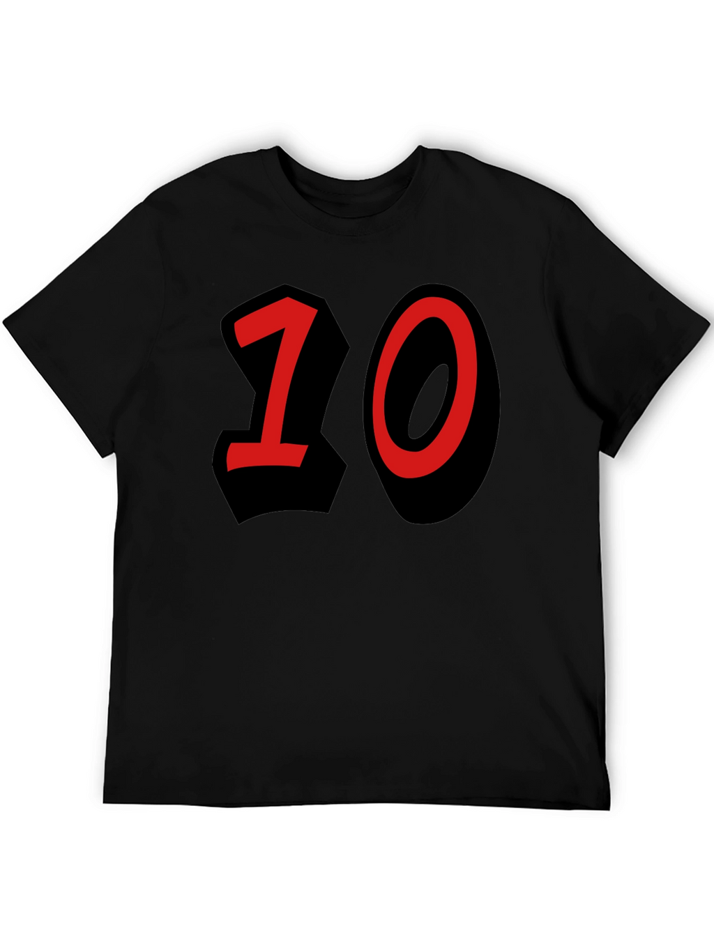 Number 10 Graphic Black T-Shirt