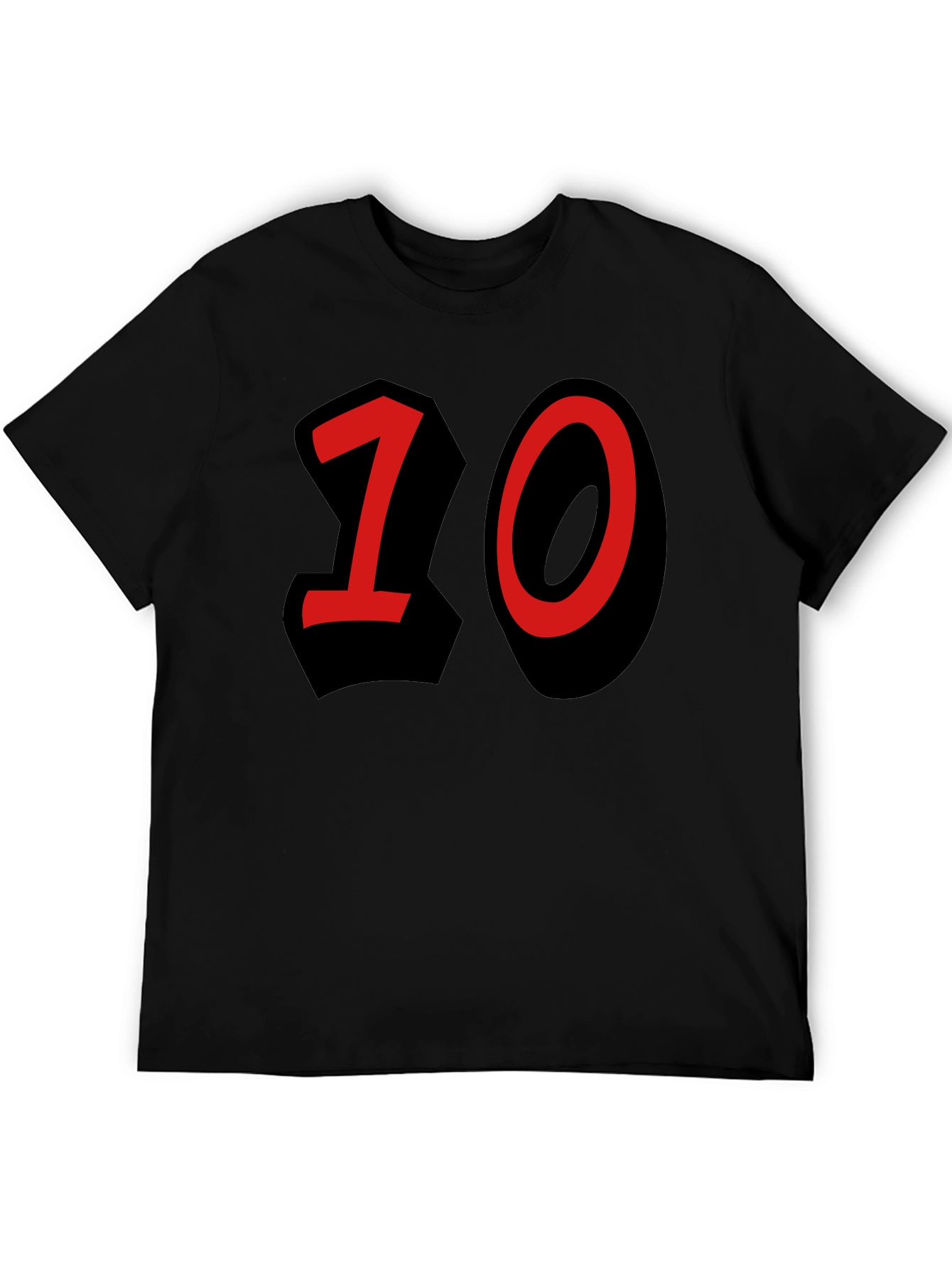 Number 10 Graphic Black T-Shirt