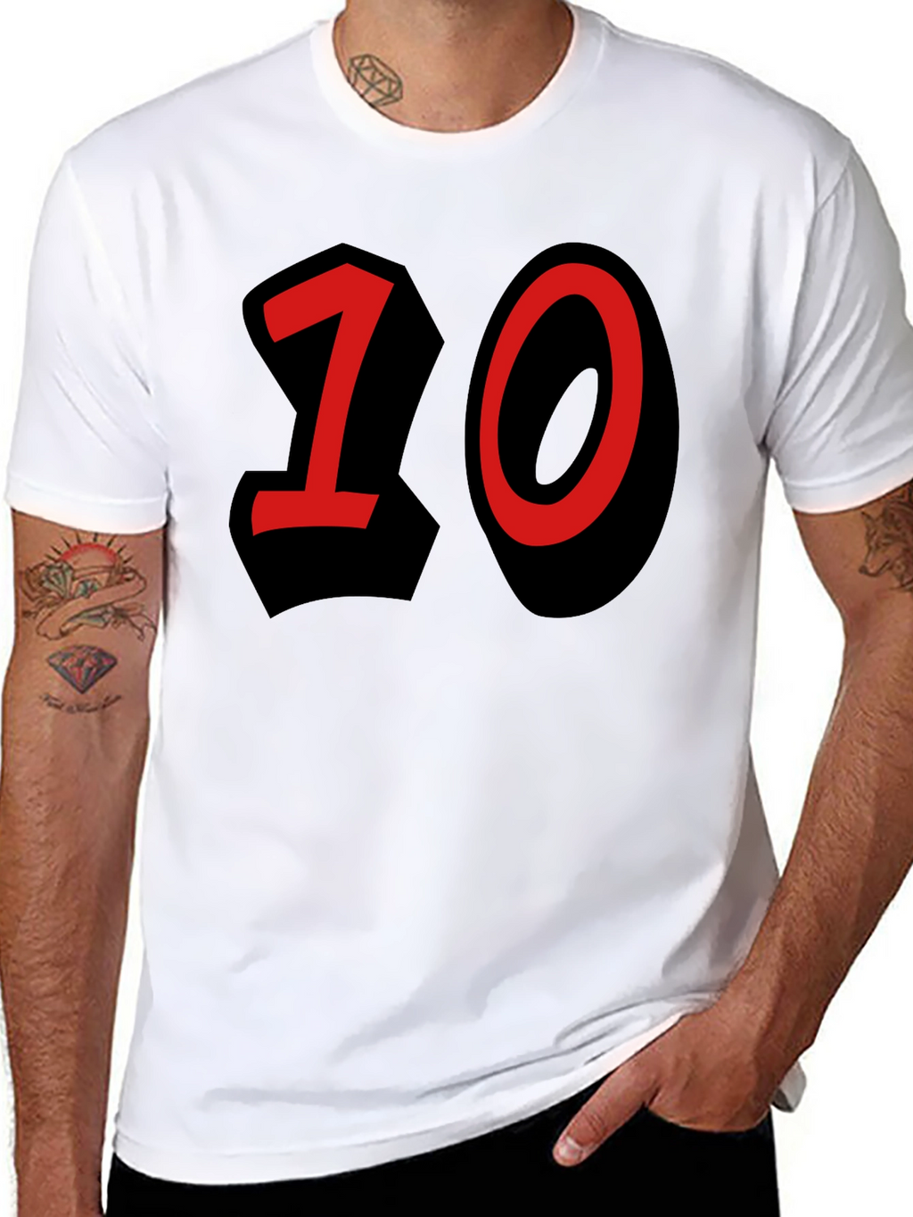 Number 10 Graphic Black T-Shirt