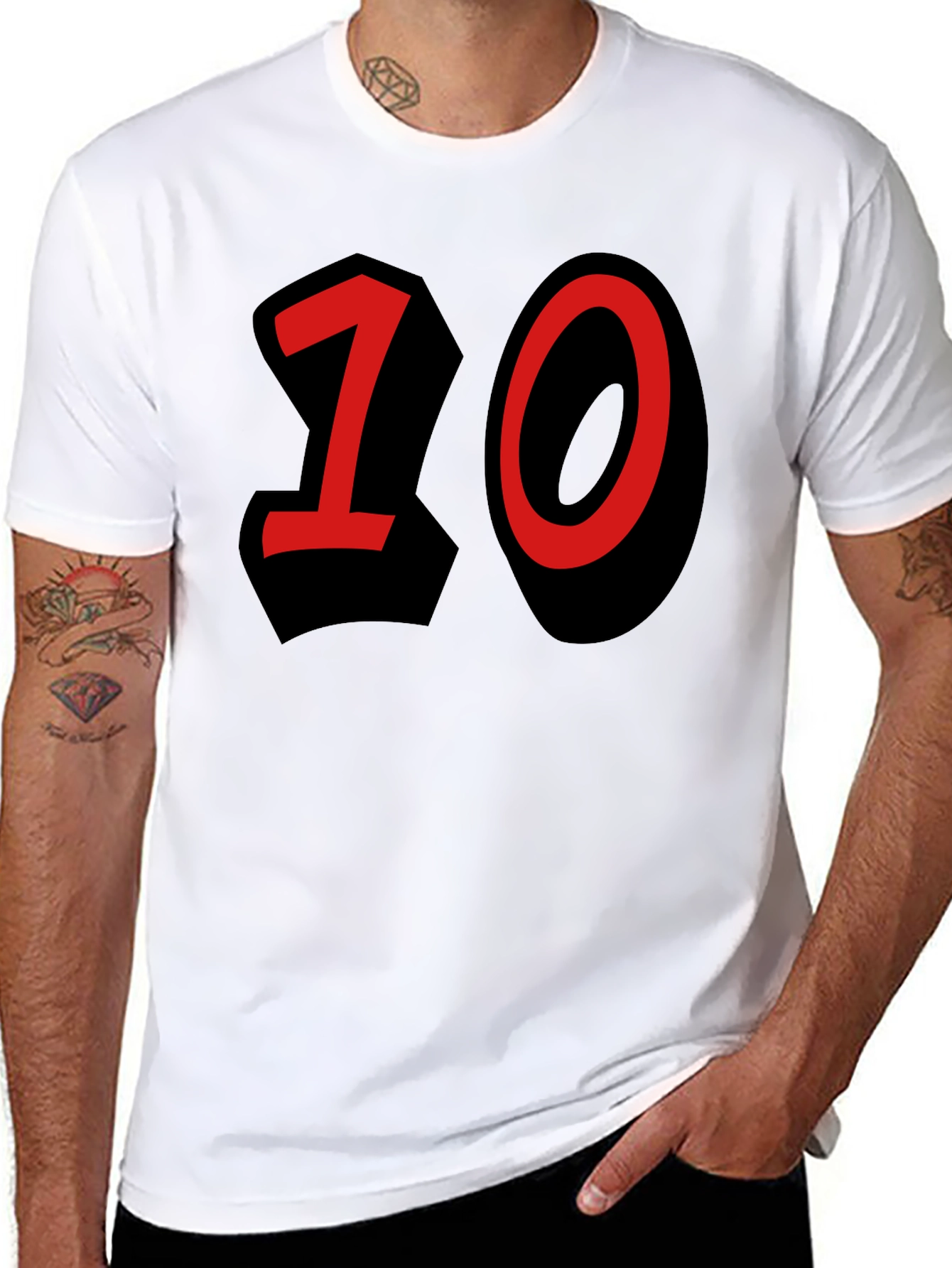 Number 10 Graphic Black T-Shirt