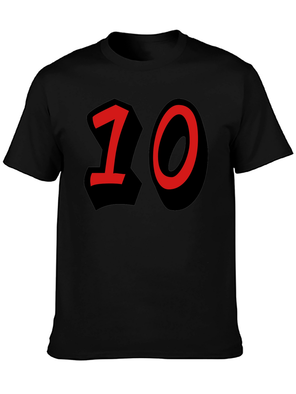 Number 10 Graphic Black T-Shirt