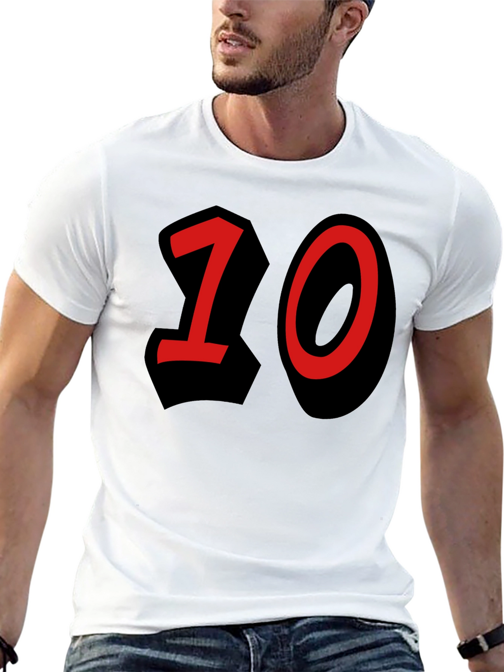 Number 10 Graphic Black T-Shirt
