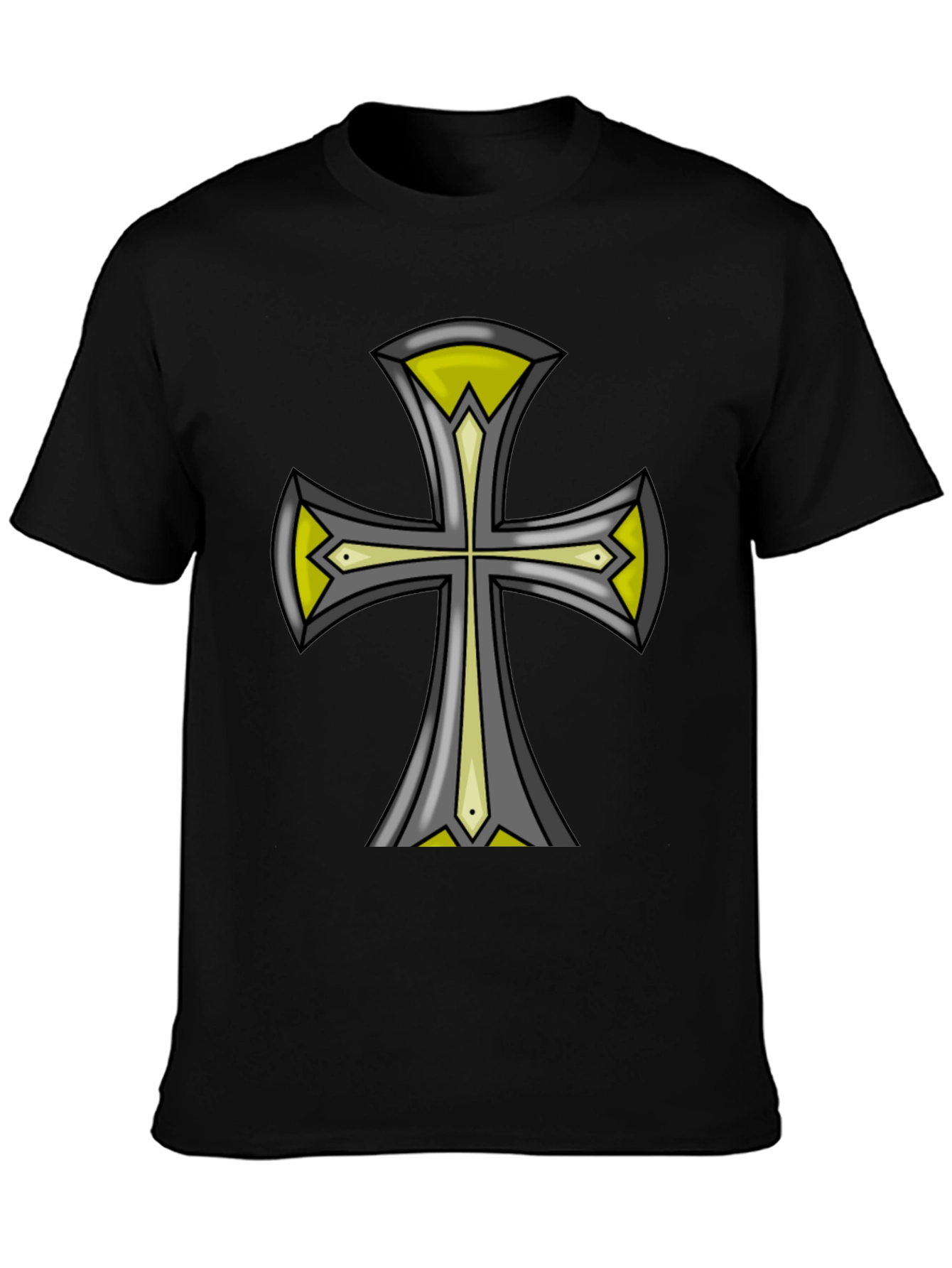 Cross Graphic Black Tee - Unique Design