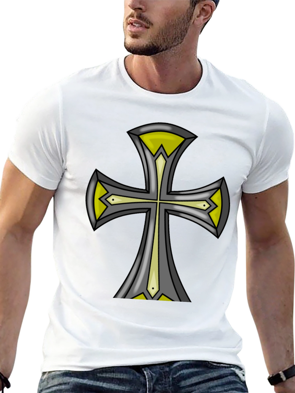 Cross Graphic Black Tee - Unique Design