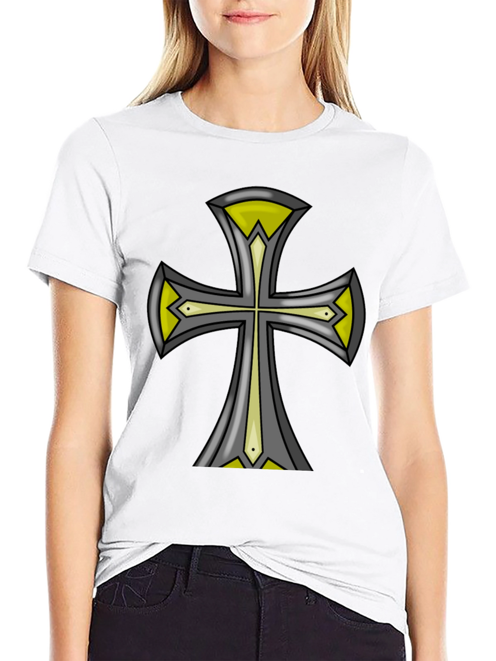 Cross Graphic Black Tee - Unique Design