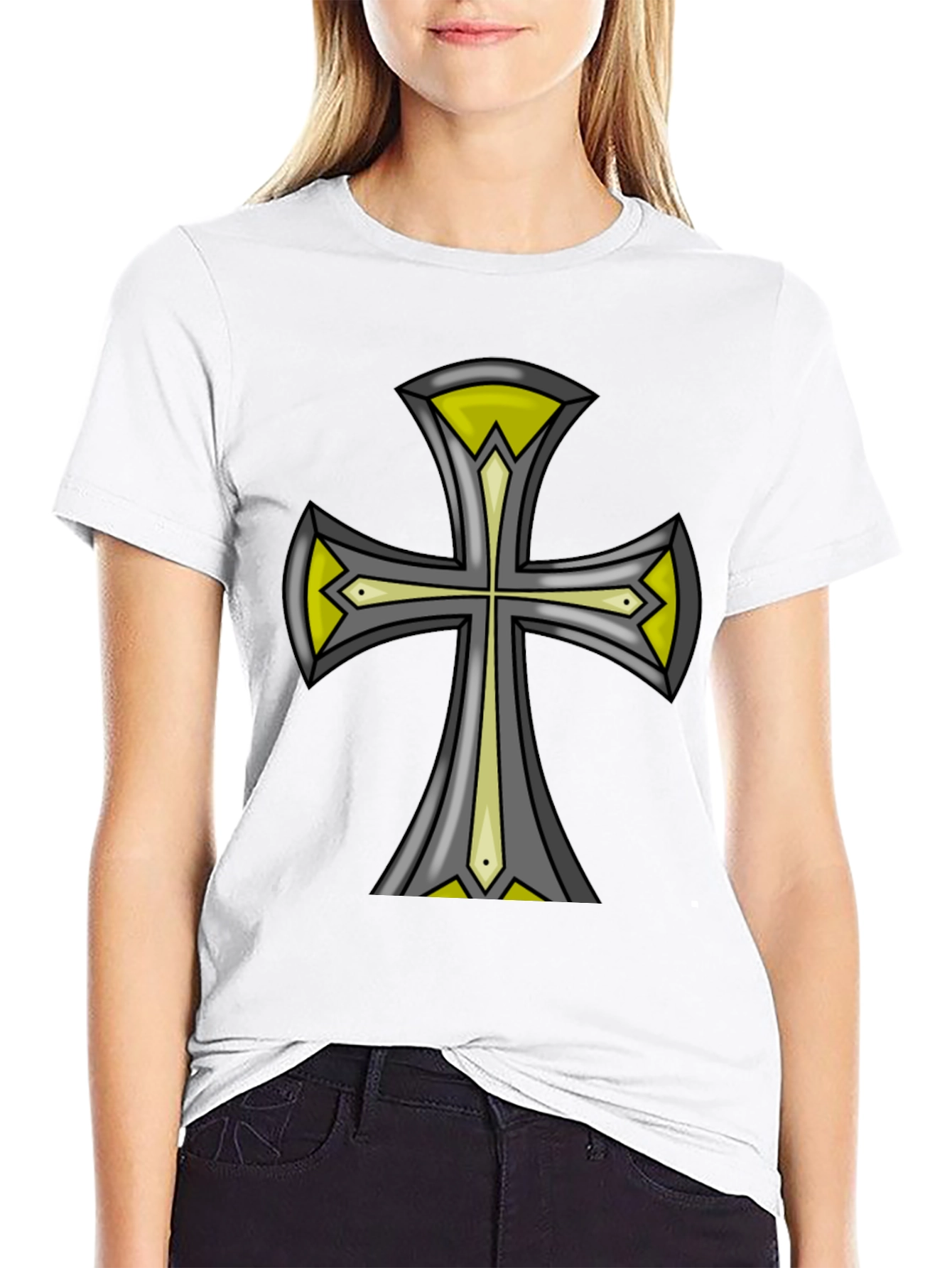 Cross Graphic Black Tee - Unique Design