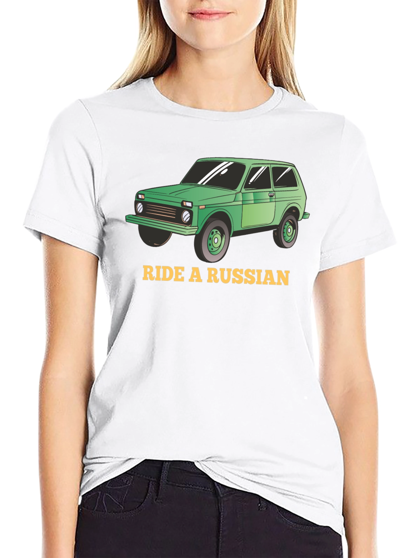 Ride a Russian T-Shirt - Green Car Design