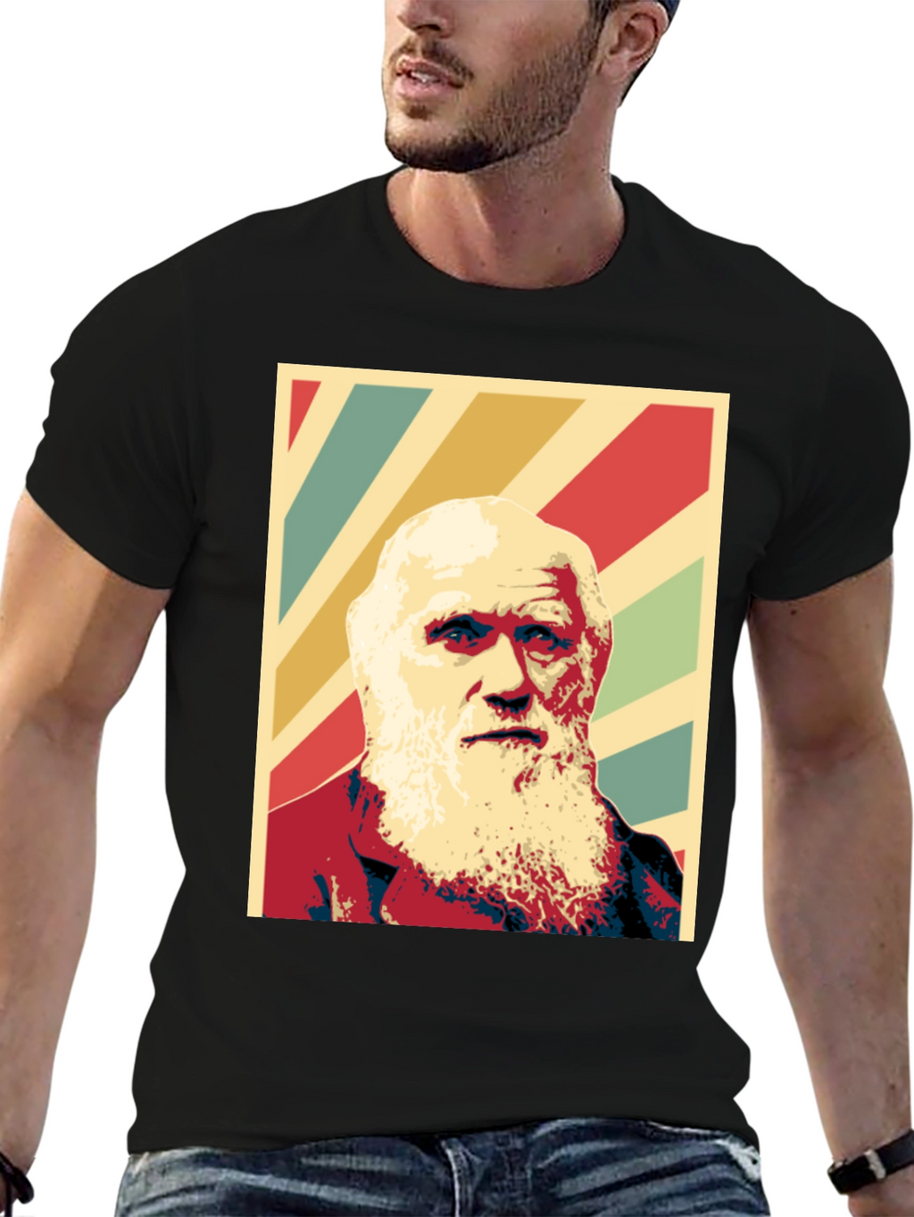 Darwin Graphic Print T-Shirt - Black