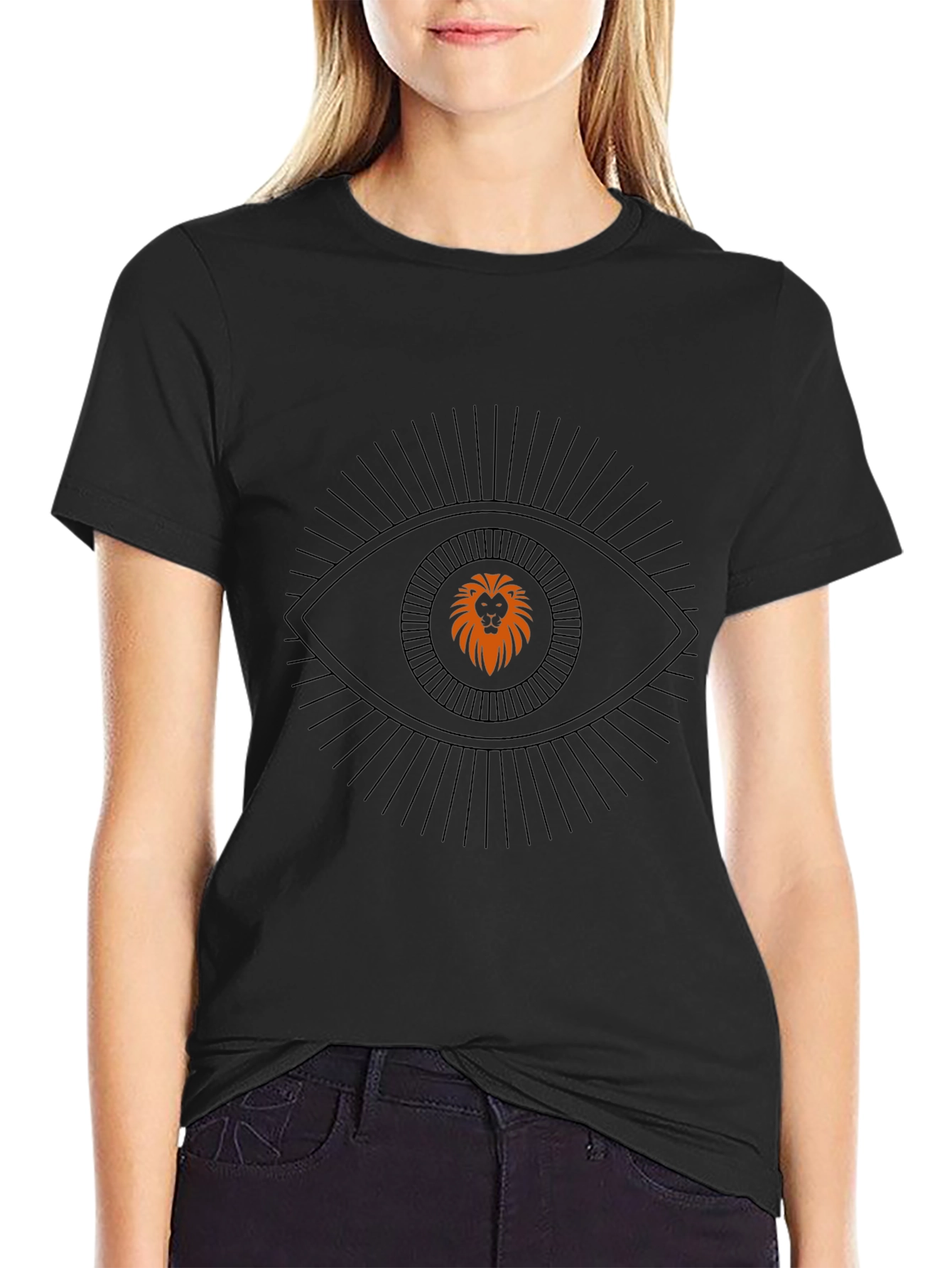 Lion Eye Graphic Black T-Shirt