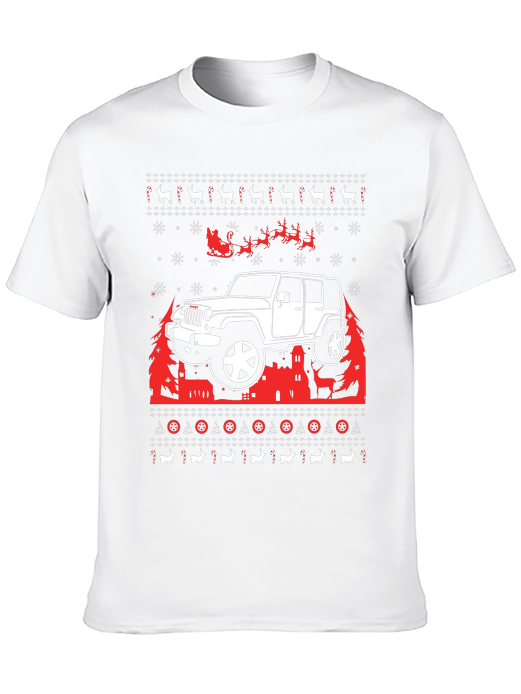 Festive Jeep Christmas Sweater T-Shirt