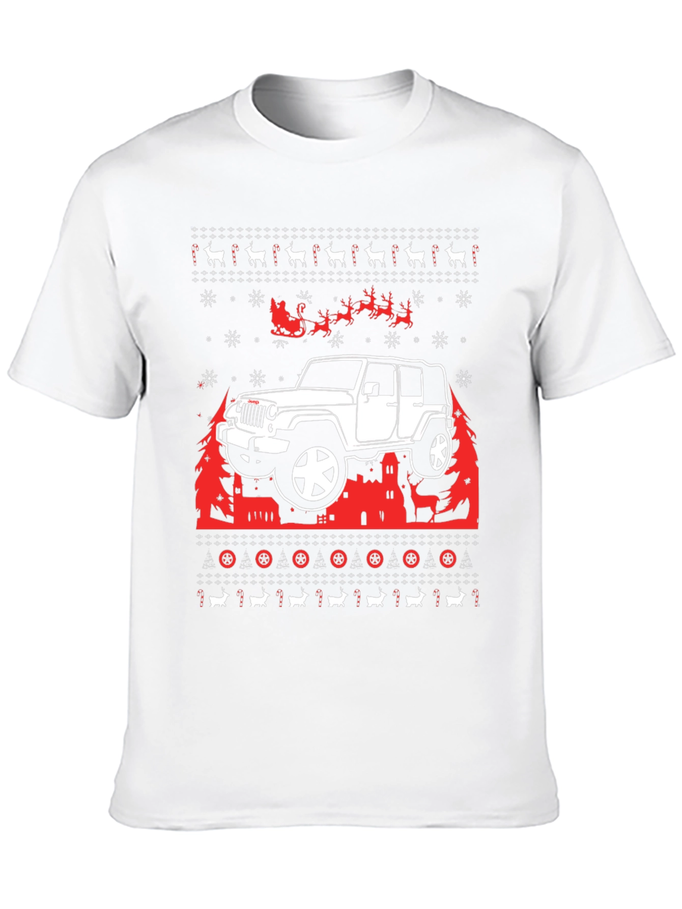 Festive Jeep Christmas Sweater T-Shirt