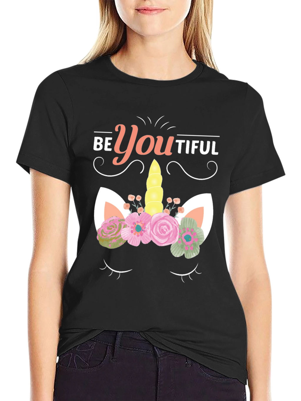 BeYOUtiful Unicorn Graphic Tee - Black