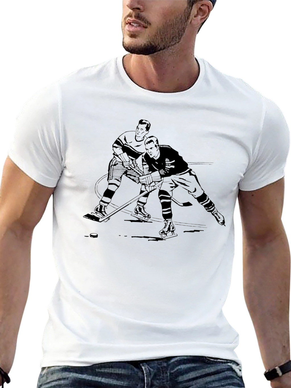 Hockey Players Graphic T-Shirt