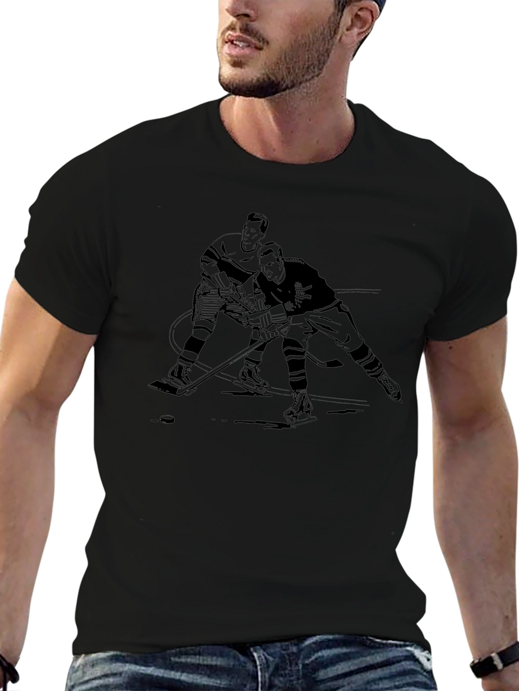 Hockey Players Graphic T-Shirt
